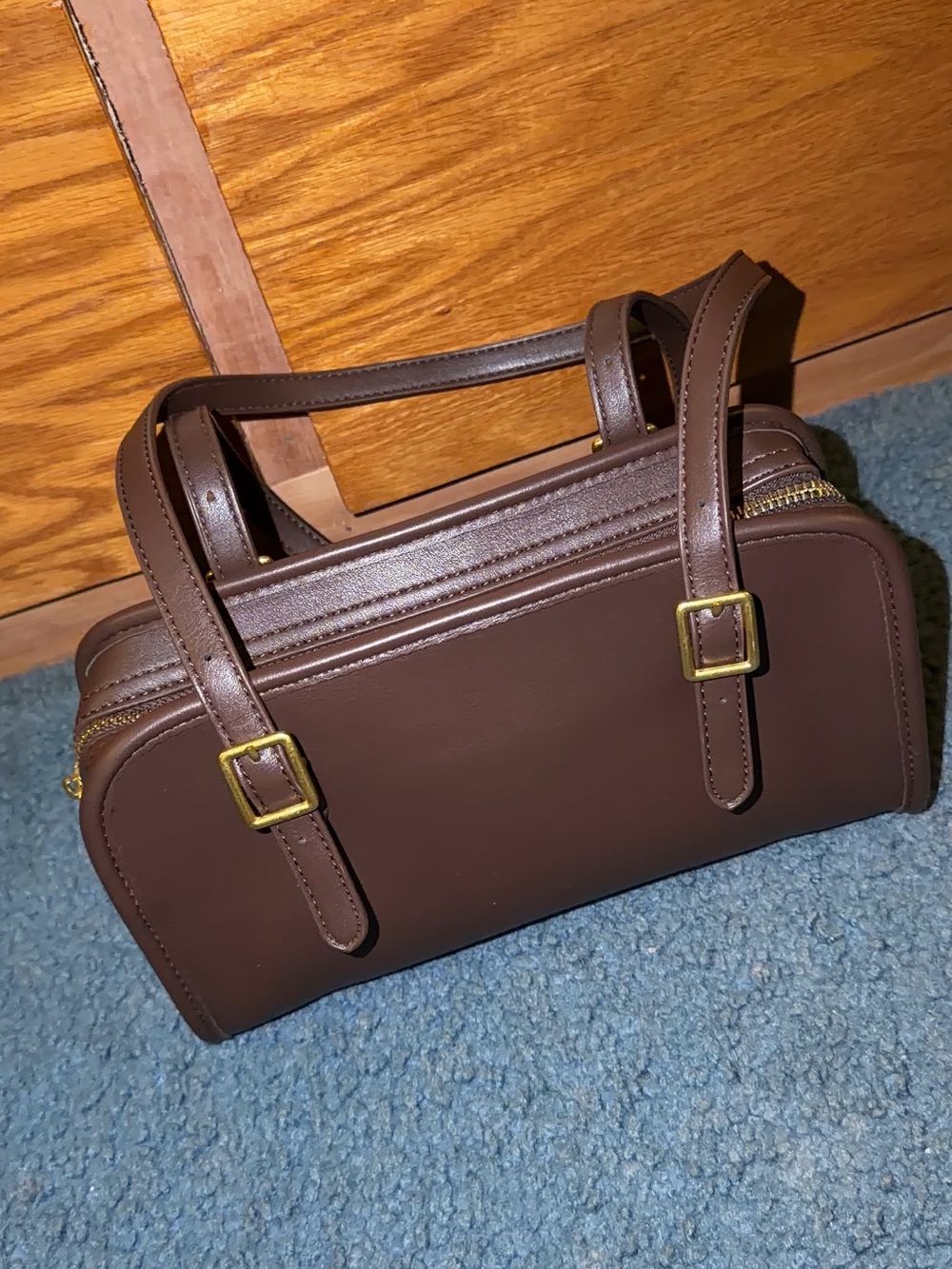 Classic Brown Leatherette Shoulder Bag for Men